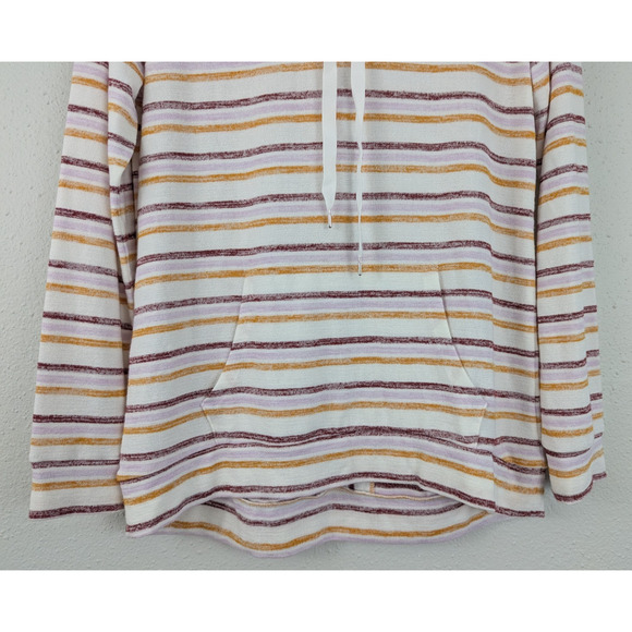 New Market & Spruce sz S Knit Hoodie Top or T-shirt multi color stripes ls 2575 - Picture 2 of 6